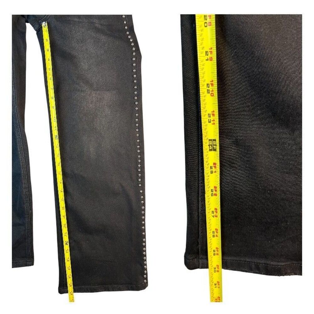 Vervet High Rise Long Wide Jeans Studded Black Denim Size 26 - Picture 6 of 12